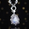 Sgarit Fine Jewelry Solid 18K Gold 4.36Ct Natural Unheated Cornflower Blue Sapphire Pendant Jewellery For Women