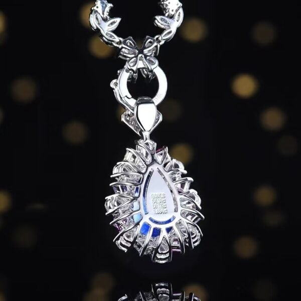 Sgarit Fine Jewelry Solid 18K Gold 4.36Ct Natural Unheated Cornflower Blue Sapphire Pendant Jewellery For Women