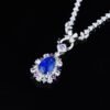 Sgarit Fine Jewelry Solid 18K Gold 4.36Ct Natural Unheated Cornflower Blue Sapphire Pendant Jewellery For Women