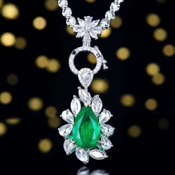 微信图片_20241119161144 Sgarit Fine Jewelry Solid 18K Gold 3.68Ct Natural Gemstone Emerald Ring/Pendant Jewellery For Women