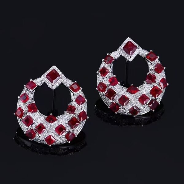 微信图片_20241119161209 Sgarit Fine Jewelry Solid 18K Gold 4.15Ct Natural Gemstone Pigeon Red Ruby Stud Earrings Jewellery For Women