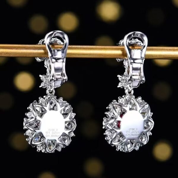 微信图片_202411191612423 Sgarit Fine Jewelry Solid 18K Gold 1.07Ct 1.02Ct Natural Gemstone Pigeon Red Ruby Stud Earrings Jewellery For Women