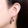 微信图片_202411191612424 Sgarit Fine Jewelry Solid 18K Gold 1.07Ct 1.02Ct Natural Gemstone Pigeon Red Ruby Stud Earrings Jewellery For Women