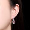 微信图片_202411191612431 Sgarit Fine Jewelry Solid 18K Gold 1.07Ct 1.02Ct Natural Gemstone Pigeon Red Ruby Stud Earrings Jewellery For Women