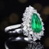 Sgarit Fine Jewelry Solid 18K Gold 1.36Ct Afghanistan Natural Gemstone Emerald Ring/Pendant Jewellery For Women