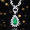 Sgarit Fine Jewelry Solid 18K Gold 1.36Ct Afghanistan Natural Gemstone Emerald Ring/Pendant Jewellery For Women