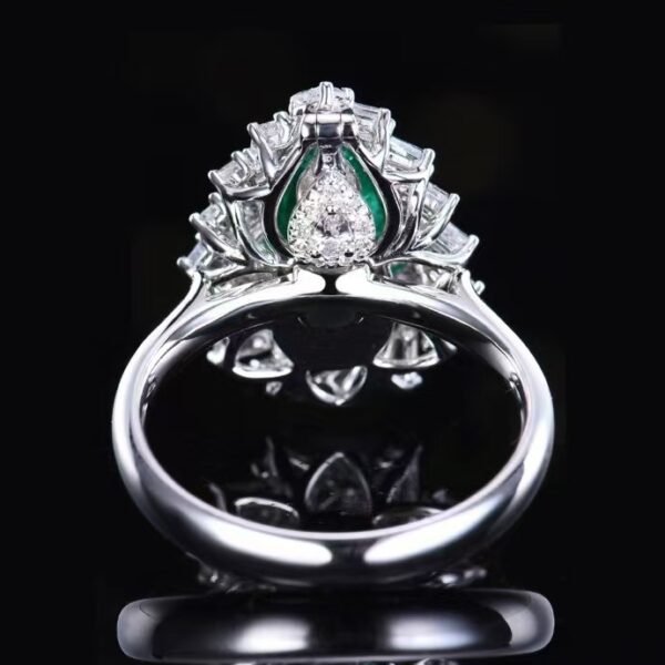 Sgarit Fine Jewelry Solid 18K Gold 1.36Ct Afghanistan Natural Gemstone Emerald Ring/Pendant Jewellery For Women