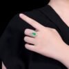Sgarit Fine Jewelry Solid 18K Gold 1.36Ct Afghanistan Natural Gemstone Emerald Ring/Pendant Jewellery For Women