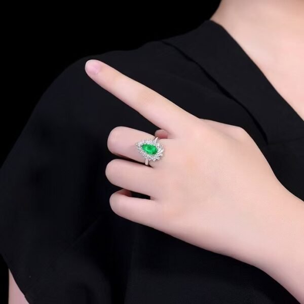 Sgarit Fine Jewelry Solid 18K Gold 1.36Ct Afghanistan Natural Gemstone Emerald Ring/Pendant Jewellery For Women