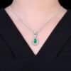 Sgarit Fine Jewelry Solid 18K Gold 1.36Ct Afghanistan Natural Gemstone Emerald Ring/Pendant Jewellery For Women