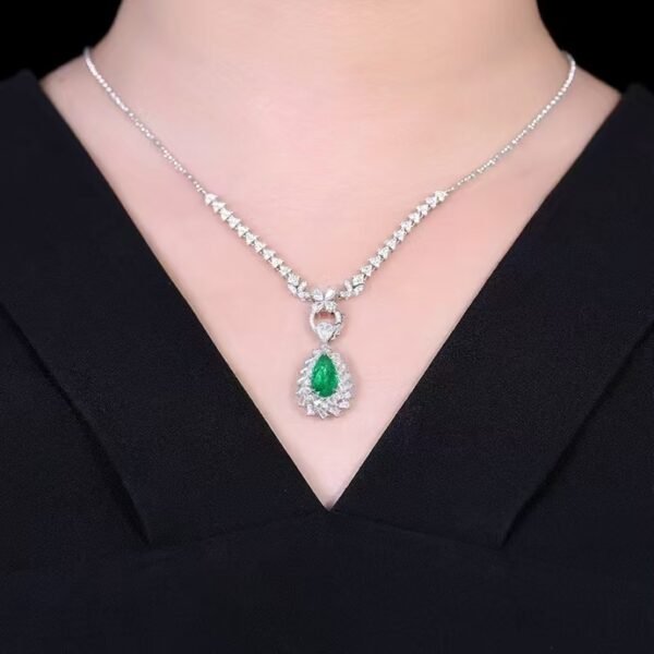 Sgarit Fine Jewelry Solid 18K Gold 1.36Ct Afghanistan Natural Gemstone Emerald Ring/Pendant Jewellery For Women