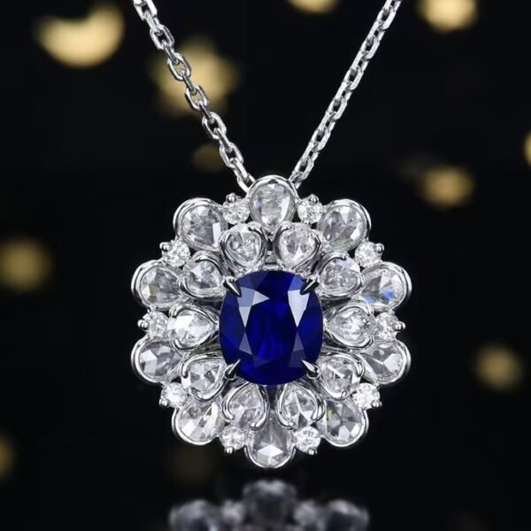 微信图片_202411211700591 Sgarit Fine Jewelry Manufacturer Real 18K Gold 1.82Ct Natural Sri Lanka Royal Blue Sapphire Ring/Pendant Jewellery