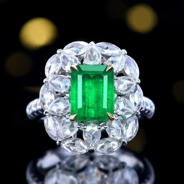 微信图片_20241121170144 Sgarit Fine Jewelry Manufacturer Real 18K Gold 3.02Ct Afghanistan Natural Gemstone Green Emerald Ring Jewellery