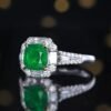 Sgarit Fine Jewelry Manufacturer Real 18K Gold 1.55Ct Natural Gemstone Green Emerald Ring Jewellery