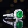 Sgarit Fine Jewelry Manufacturer Real 18K Gold 1.55Ct Natural Gemstone Green Emerald Ring Jewellery
