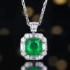 Sgarit Fine Jewelry Manufacturer Real 18K Gold 1.55Ct Natural Gemstone Green Emerald Ring Jewellery