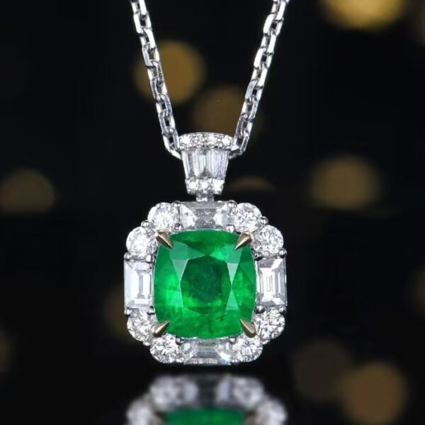 Sgarit Fine Jewelry Manufacturer Real 18K Gold 1.55Ct Natural Gemstone Green Emerald Ring Jewellery