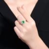 Sgarit Fine Jewelry Manufacturer Real 18K Gold 1.55Ct Natural Gemstone Green Emerald Ring Jewellery