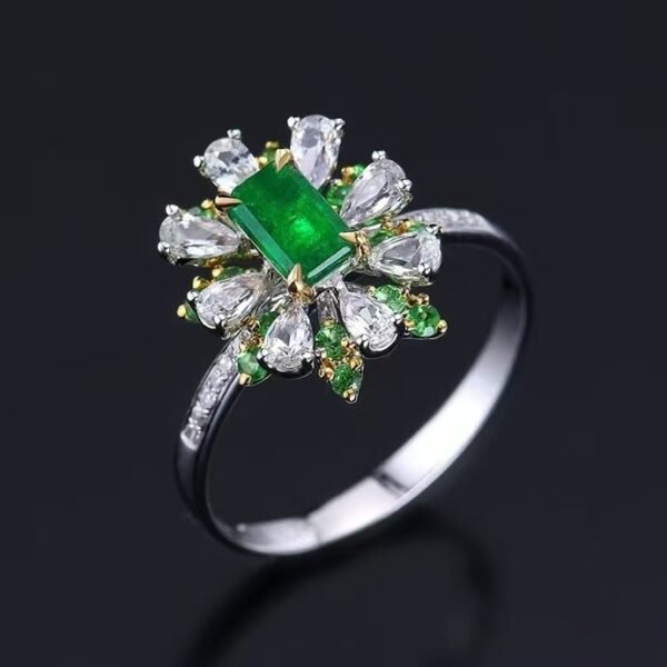 微信图片_202411211702242 Sgarit Fine Jewelry Manufacturer Real 18K Gold 0.52Ct Natural Gemstone Green Emerald Ring Jewellery