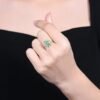 微信图片_202411211702244 Sgarit Fine Jewelry Manufacturer Real 18K Gold 0.52Ct Natural Gemstone Green Emerald Ring Jewellery