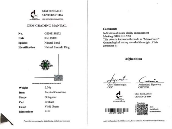 微信图片_20241121170225 Sgarit Fine Jewelry Manufacturer Real 18K Gold 0.52Ct Natural Gemstone Green Emerald Ring Jewellery