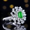 Sgarit Fine Jewelry Manufacturer Real 18K Gold 1.12Ct Natural Gemstone Green Emerald Ring Jewellery