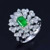 Sgarit Fine Jewelry Manufacturer Real 18K Gold 1.12Ct Natural Gemstone Green Emerald Ring Jewellery