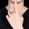 Sgarit Fine Jewelry Manufacturer Real 18K Gold 1.12Ct Natural Gemstone Green Emerald Ring Jewellery