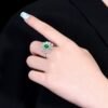 Sgarit Fine Jewelry Manufacturer Real 18K Gold 1.12Ct Natural Gemstone Green Emerald Ring Jewellery
