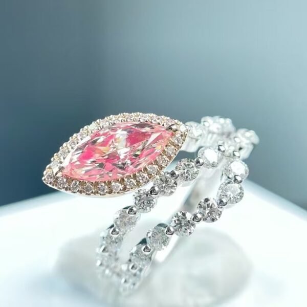 微信图片_202411211704112 Sgarit Fine Jewelry Manufacturer Real 18K White Gold 1.05Ct Natural Pink Diamond Ring Jewellery