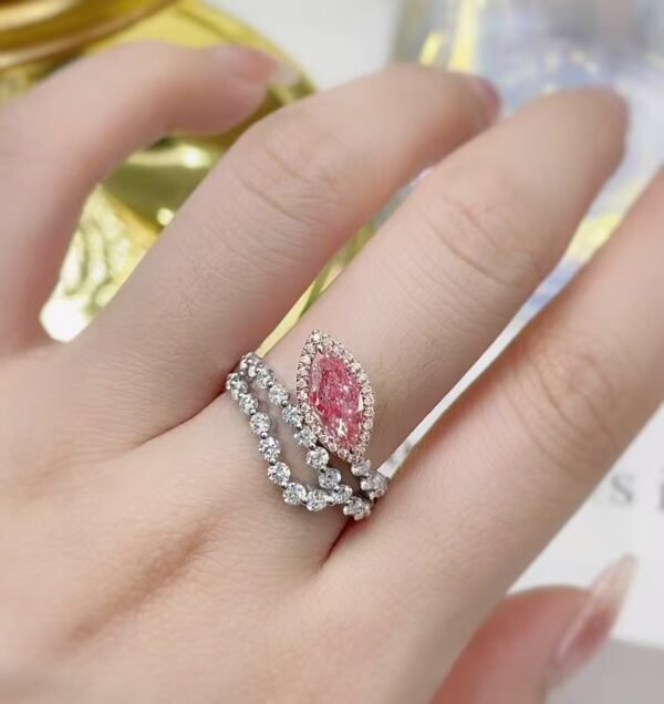 微信图片_202411211704113 Sgarit Fine Jewelry Manufacturer Real 18K White Gold 1.05Ct Natural Pink Diamond Ring Jewellery