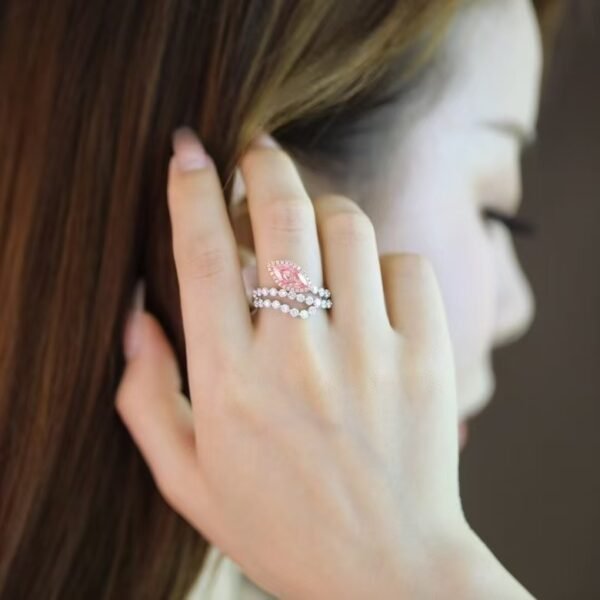 微信图片_20241121170412 Sgarit Fine Jewelry Manufacturer Real 18K White Gold 1.05Ct Natural Pink Diamond Ring Jewellery