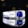 微信图片_202411230932192 Sgarit Fine Jewelry Manufacturer 18K White Gold Cushion Cut Myanmar 0.97Ct Natural Gemstone Royal Blue Sapphire Ring Jewellery For Man