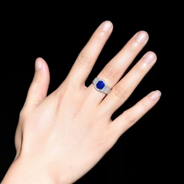 微信图片_202411230932403 Sgarit Fine Jewelry Manufacturer 18K White Gold Round Brilliant Cut Sri Lanka 3.05Ct Natural Gemstone Royal Blue Sapphire Ring Jewellery For Man