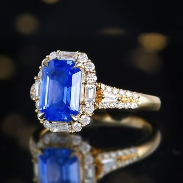 微信图片_202411230933041 Sgarit Fine Jewelry Manufacturer 18K White Gold Emerald Cut Sri Lanka 2.51Ct Natural Gemstone Cornflower Blue Sapphire Ring Jewellery