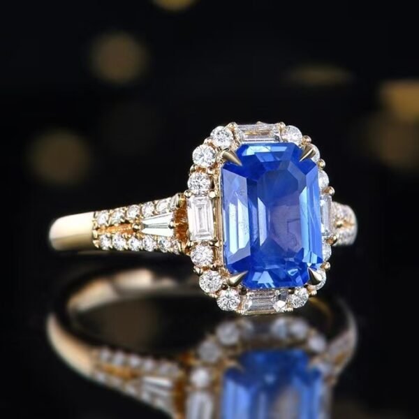 微信图片_202411230933042 Sgarit Fine Jewelry Manufacturer 18K White Gold Emerald Cut Sri Lanka 2.51Ct Natural Gemstone Cornflower Blue Sapphire Ring Jewellery