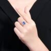微信图片_202411230933052 Sgarit Fine Jewelry Manufacturer 18K White Gold Emerald Cut Sri Lanka 2.51Ct Natural Gemstone Cornflower Blue Sapphire Ring Jewellery