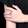 微信图片_202411230933053 Sgarit Fine Jewelry Manufacturer 18K White Gold Emerald Cut Sri Lanka 2.51Ct Natural Gemstone Cornflower Blue Sapphire Ring Jewellery