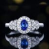 微信图片_20241123093325 Sgarit Fine Jewelry Manufacturer 18K White Gold Oval Cut Sri Lanka 0.43Ct Natural Gemstone Unheated Royal Vivid Blue Sapphire Ring Jewellery
