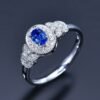 微信图片_202411230933253 Sgarit Fine Jewelry Manufacturer 18K White Gold Oval Cut Sri Lanka 0.43Ct Natural Gemstone Unheated Royal Vivid Blue Sapphire Ring Jewellery
