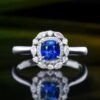 Sgarit Fine Jewelry Manufacturer 18K White Gold Pear Cut Sri Lanka 0.67Ct Natural Gemstone Royal Blue Sapphire Ring Jewellery
