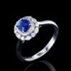 Sgarit Fine Jewelry Manufacturer 18K White Gold Pear Cut Sri Lanka 0.67Ct Natural Gemstone Royal Blue Sapphire Ring Jewellery