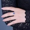 Sgarit Fine Jewelry Manufacturer 18K White Gold Pear Cut Sri Lanka 0.67Ct Natural Gemstone Royal Blue Sapphire Ring Jewellery