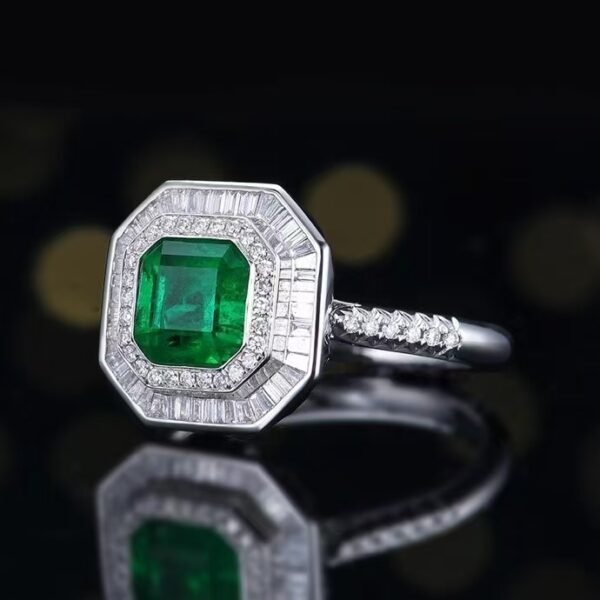 微信图片_202411230934541 Sgarit Fine Jewelry Manufacturer 18K White Gold Emerald Cut Zambia 1.55Ct Natural Gemstone Green Emerald Ring/Pendant Jewellery