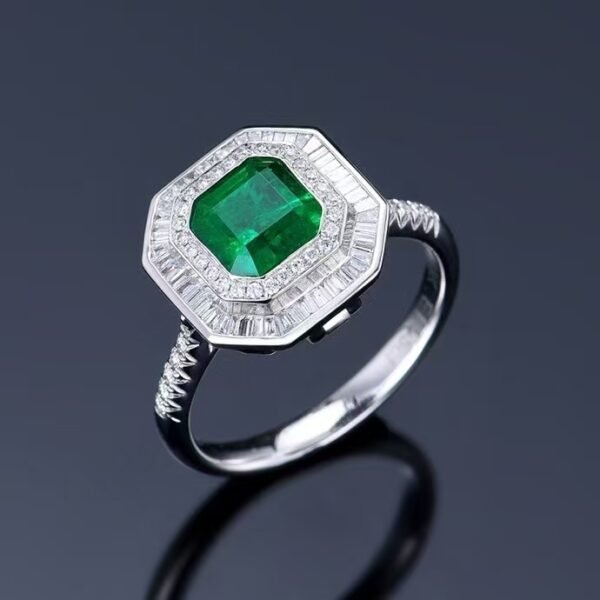 微信图片_202411230934544 Sgarit Fine Jewelry Manufacturer 18K White Gold Emerald Cut Zambia 1.55Ct Natural Gemstone Green Emerald Ring/Pendant Jewellery