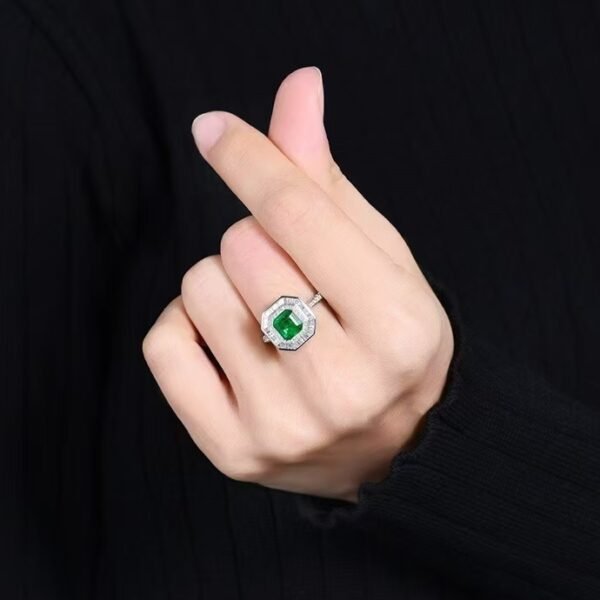 微信图片_202411230934545 Sgarit Fine Jewelry Manufacturer 18K White Gold Emerald Cut Zambia 1.55Ct Natural Gemstone Green Emerald Ring/Pendant Jewellery