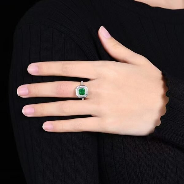 微信图片_202411230934546 Sgarit Fine Jewelry Manufacturer 18K White Gold Emerald Cut Zambia 1.55Ct Natural Gemstone Green Emerald Ring/Pendant Jewellery
