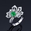 Sgarit Fine Jewelry Manufacturer 18K White Gold Emerald Cut Zambia 0.89Ct Natural Gemstone Green Emerald Ring Jewellery