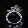 Sgarit Fine Jewelry Manufacturer 18K White Gold Emerald Cut Zambia 0.89Ct Natural Gemstone Green Emerald Ring Jewellery
