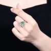 Sgarit Fine Jewelry Manufacturer 18K White Gold Emerald Cut Zambia 0.89Ct Natural Gemstone Green Emerald Ring Jewellery